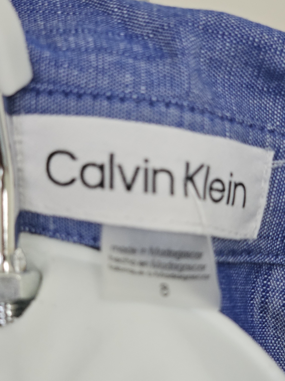 NWT - Summer Calvin Klein Blue Shirt-Waist Tie Midi Dress, Size US 8 - Picture 7 of 11